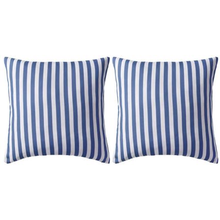 Oreiller d'extérieur 2 pcs Impression rayure 45 x 45 cm Bleu