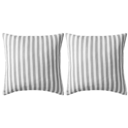 Oreiller d'extérieur 2 pcs Impression rayure 45 x 45 cm Gris
