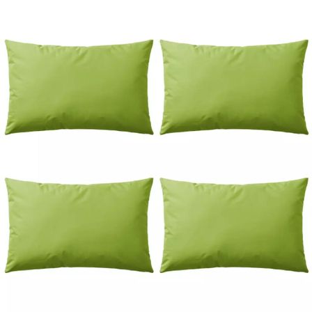 Oreiller d'extérieur 4 pcs 60 x 40 cm Vert pomme