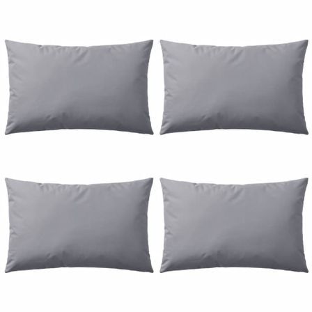 Oreiller d'extérieur 4 pièces 60 x 40 cm Gris