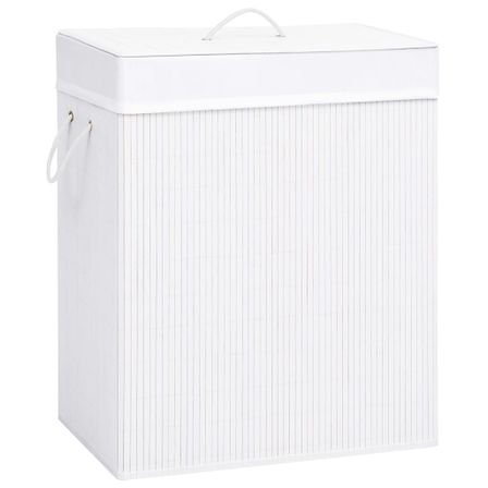 Panier à linge Bambou Blanc 100 L
