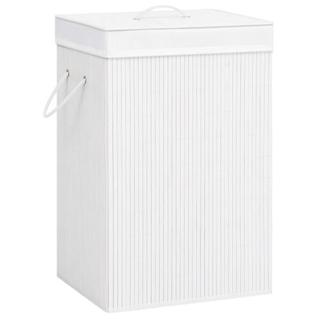 Panier à linge Bambou Blanc 72 L