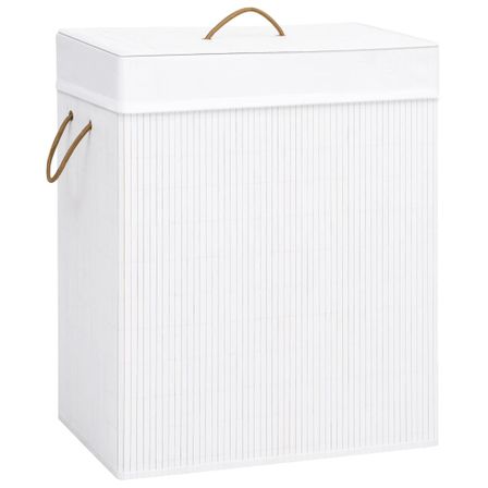 Panier à linge Bambou Blanc 83 L