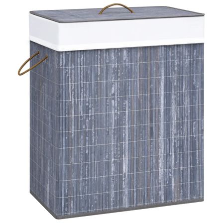Panier à linge Bambou Gris 83 L