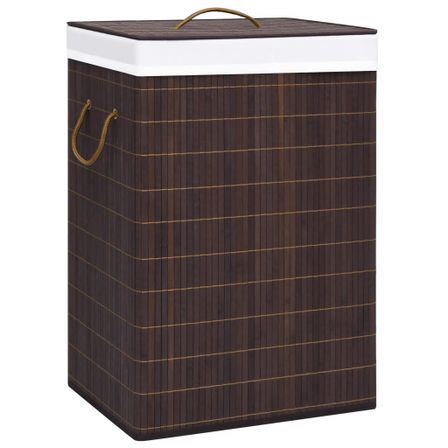 Panier à linge Bambou Marron 72 L
