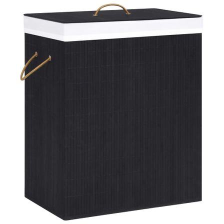 Panier à linge Bambou Noir 83 L