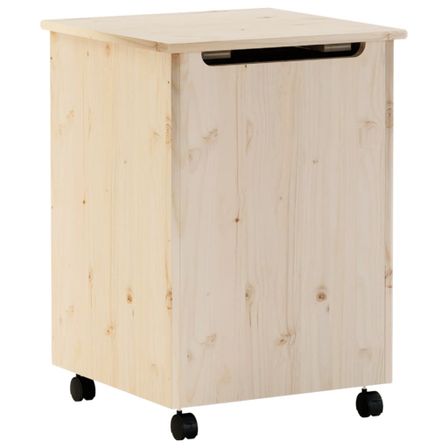 Panier à linge et roulettes RANA 45x45x64 cm bois massif de pin