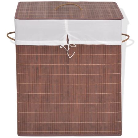 Panier à linge rectangulaire Bambou Marron 2