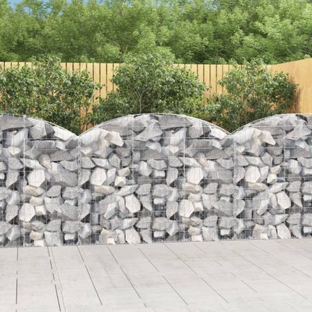 Panier de gabions arqué 150x30x100/120 cm Fer galvanisé