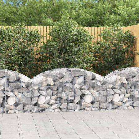 Panier de gabions arqué 150x50x60/80 cm Fer galvanisé