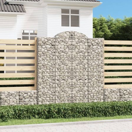 Panier de gabions arqué 200x30x220/240 cm Fer galvanisé