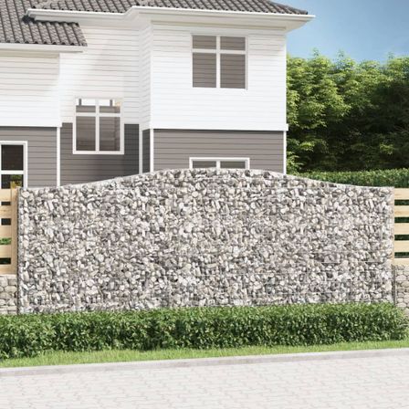 Panier de gabions arqué 400x30x160/180 cm Fer galvanisé
