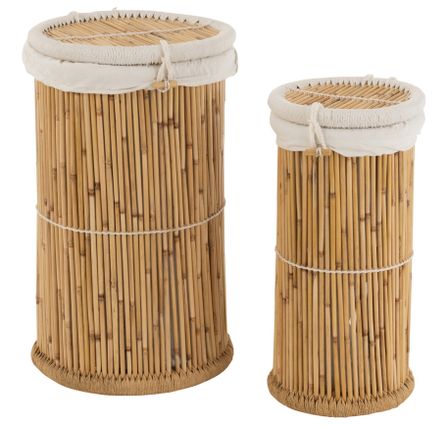 Panier de rangement rond bambou naturel Guapa - Lot de 2