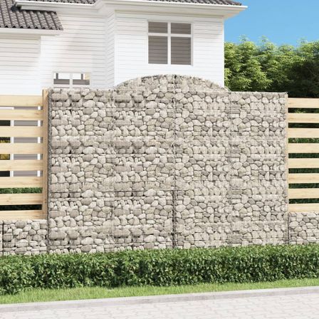 Paniers à gabions arqués 13 pcs 300x50x220/240 cm fer galvanisé