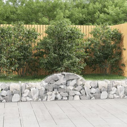 Paniers à gabions arqués 2 pcs 200x30x40/60 cm Fer galvanisé