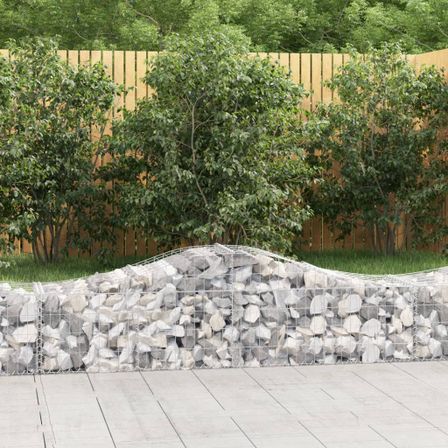 Paniers à gabions arqués 2 pcs 200x50x40/60 cm fer galvanisé