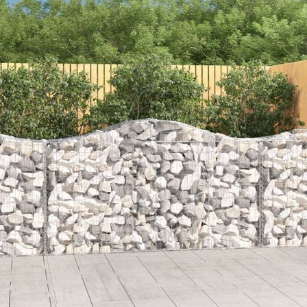 Paniers à gabions arqués 20 pcs 200x50x100/120 cm fer galvanisé