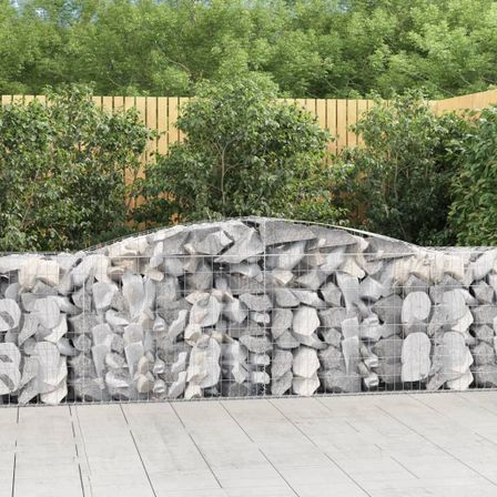 Paniers à gabions arqués 3 pcs 400x50x80/100 cm Fer galvanisé