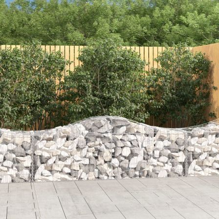 Paniers à gabions arqués 30 pcs 200x50x60/80 cm fer galvanisé