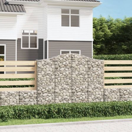Paniers à gabions arqués 5 pcs 200x30x160/180 cm Fer galvanisé