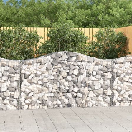 Paniers à gabions arqués 5 pcs 200x50x100/120 cm fer galvanisé