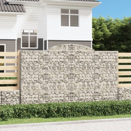 Paniers à gabions arqués 5 pcs 300x50x180/200 cm fer galvanisé