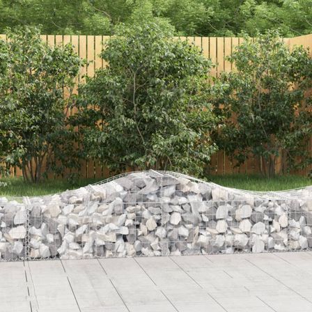 Paniers à gabions arqués 7 pcs 200x50x40/60 cm fer galvanisé