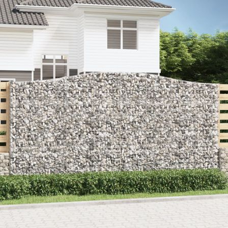 Paniers à gabions arqués 7 pcs 400x50x200/220 cm Fer galvanisé