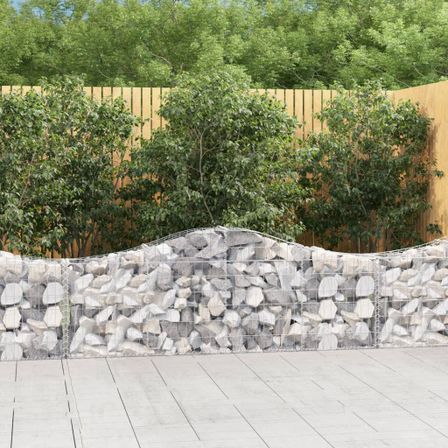 Paniers à gabions arqués 8 pcs 200x30x60/80 cm Fer galvanisé