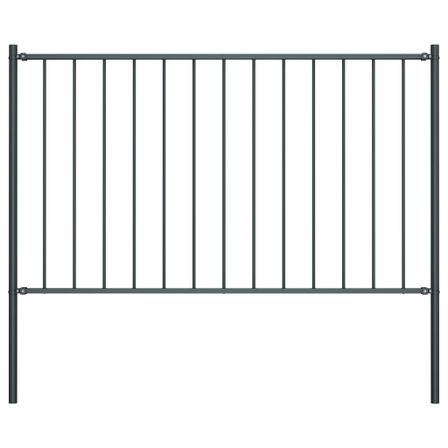 Panneau clôture poteau Acier enduit poudre 1,7x0,75m Anthracite