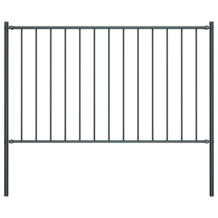 Panneau clôture poteau Acier enduit poudre 1,7x1,25m Anthracite