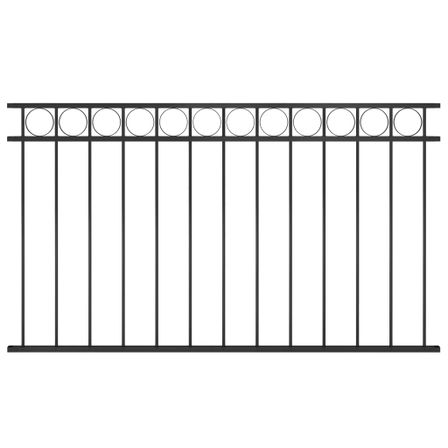 Panneau de clôture Acier 1,7x0,8 m Noir