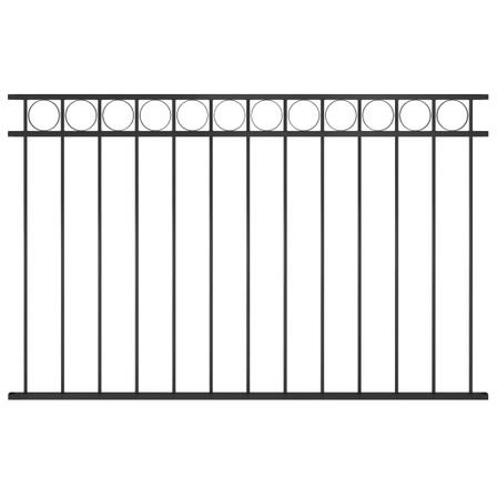 Panneau de clôture Acier 1,7x1 m Noir