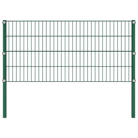 Panneau de clôture avec poteaux Fer 1,7 x 0,8 m Vert