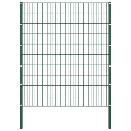 Panneau de clôture avec poteaux Fer 1,7 x 2 m Vert