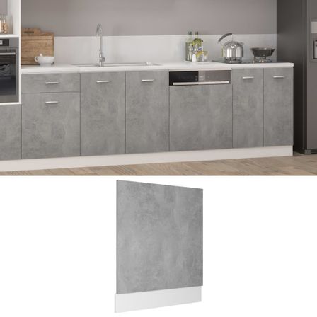 Panneau de lave-vaisselle Gris béton 59,5x3x67 cm
