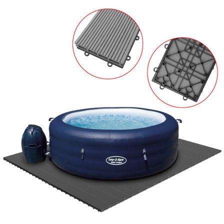 Panneau de terrasse 34 pcs pour spa WPC 255 x 210 cm Gris