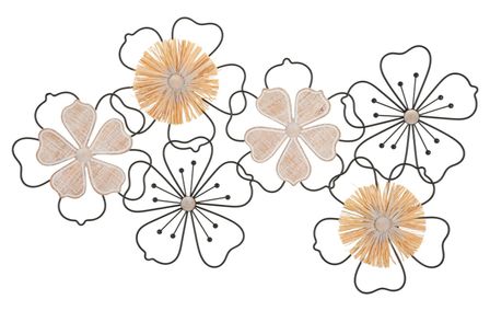 Panneau mural en fer/bois itis cm 75x3,5x42