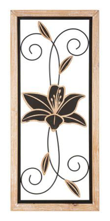 Panneau mural en fer et bois koman -b- cm 26x2,5x60