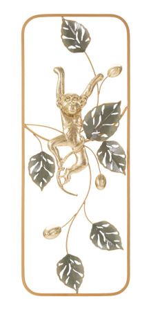 Panneau mural en fer singe cm 28,6 x 3,8 x 74,3