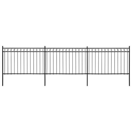 Panneaux de clôture avec poteaux Acier 6x2 m Noir
