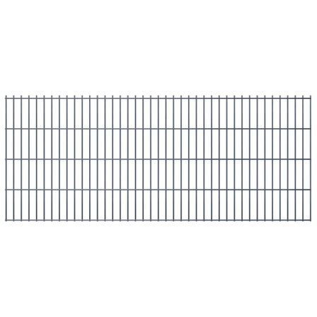 Panneaux de clôture de jardin 2D 2,008x0,83 m 30 m total Gris