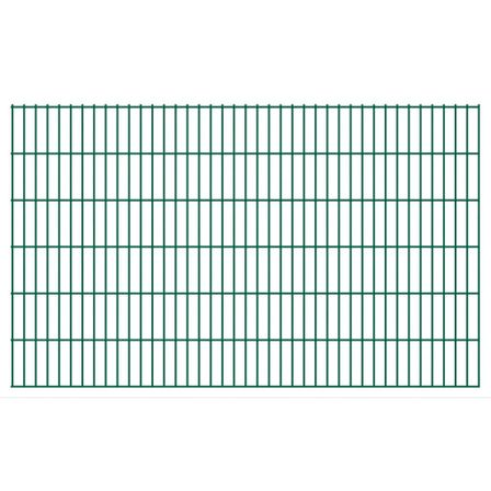 Panneaux de clôture de jardin 2D 2,008x1,23 m 14 m total Vert