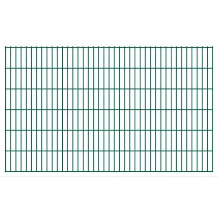Panneaux de clôture de jardin 2D 2,008x1,23 m 8 m total Vert