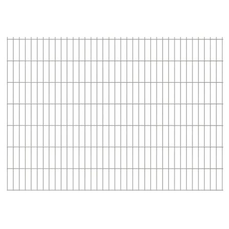 Panneaux de clôture de jardin 2D 2,008x1,43m 20 m total Argenté