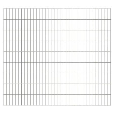 Panneaux de clôture de jardin 2D 2,008x1,83m 22 m total Argenté