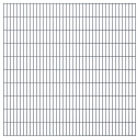 Panneaux de clôture de jardin 2D 2,008x2,03 m 18 m total Gris