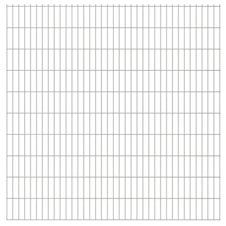 Panneaux de clôture de jardin 2D 2,008x2,03 m 4 m total Argenté