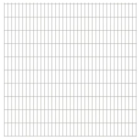 Panneaux de clôture de jardin 2D 2,008x2,03m 48 m total Argenté