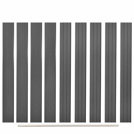 Panneaux de clôture de remplacement 9 pcs WPC 170 cm Gris